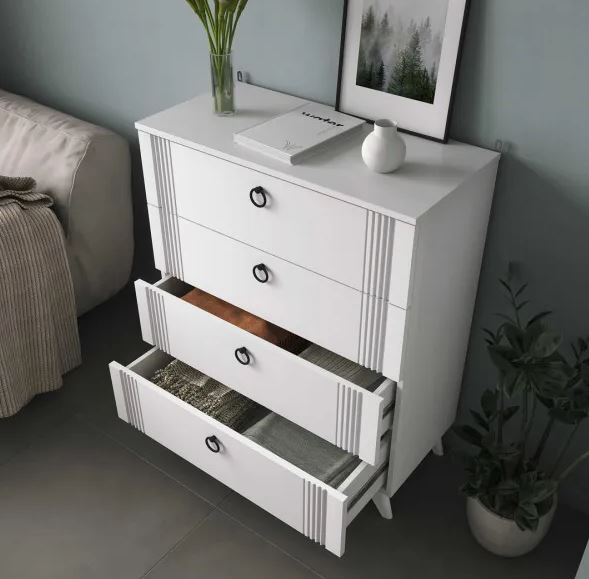 Комод К-42 4 ящ. Моргентау/Белый бриллиант