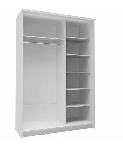 Шкаф-купе Байкал-2 Белый/Белый глянец