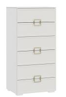 Стелла Комод Белый холст/Белый жемчуг