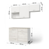 Кухонный гарнитур Темпо №3 Белый/Сосна Лофт/Белый жемчуг/столеш. Берилл бежевый (без мойки) 1,2 м