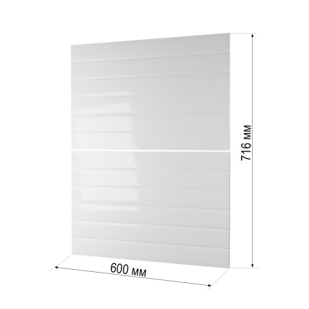 Фасад БЕЛЫЙ ГЛЯНЕЦ 2 ящика 600