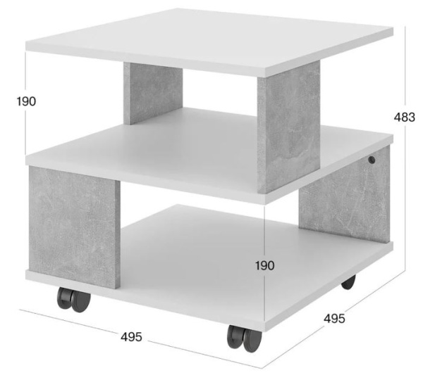 Стол журнальный "Алекс" Белый