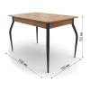 Стол обеденный (110х70х75) дуб крафт табачн./черный