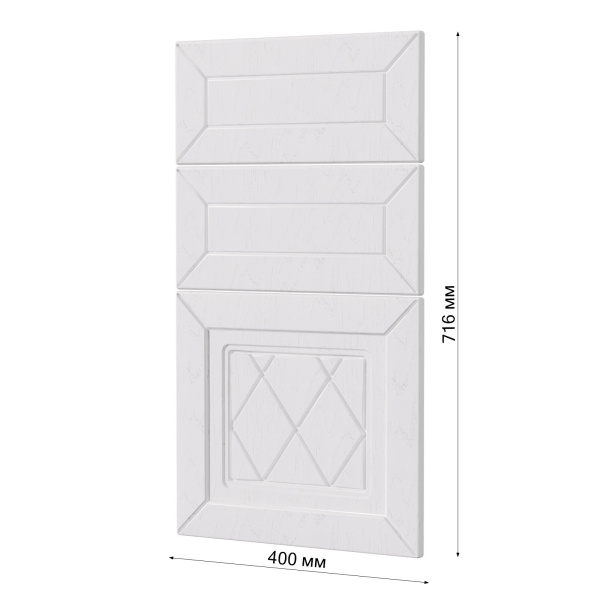 Фасад РОМБ белый 3 ящика 400