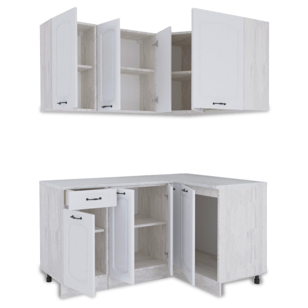 Угловая кухня РАВЕННА Сосна лофт / Дуб светлый 1,5м