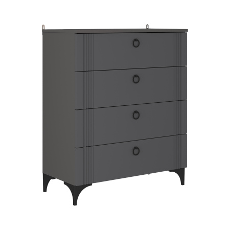 Комод К-42 4 ящ. Эйхория/Серый графит