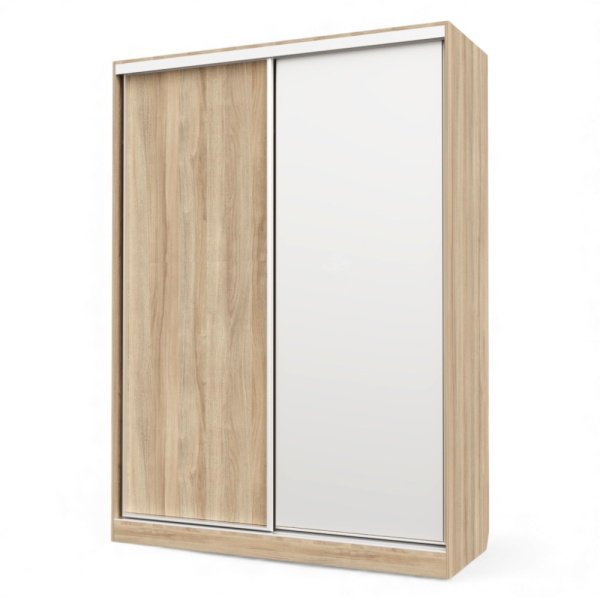 Шкаф-купе БН-61 2дв 160х60х220 Дуб сонома/хром