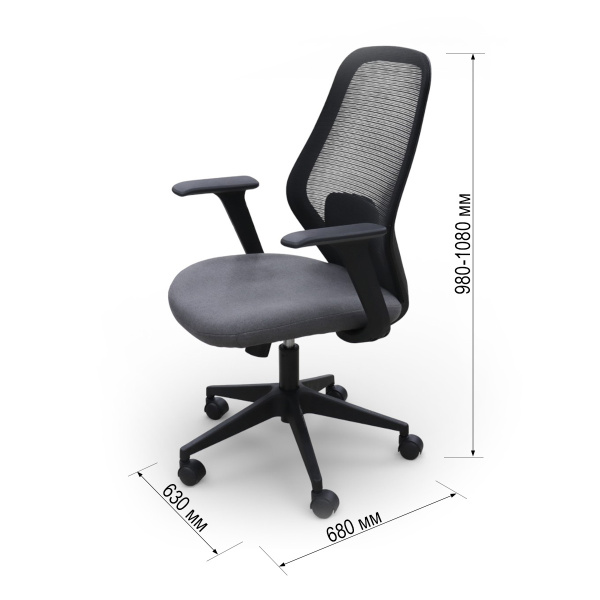 Кресло офисное 8349MB-BK тканьYKX-YSW-40-1-MT/YKX-XS3-21-BL Газлифт.нейлон