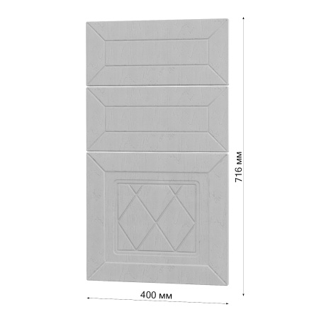 Фасад РОМБ серый 3 ящика 400