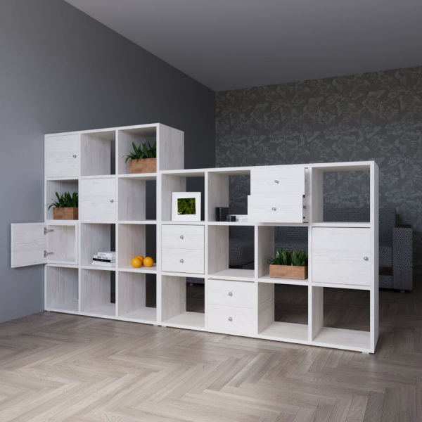 КОРИНН  Стеллаж 1 х 4 ячейки / Сосна лофт 