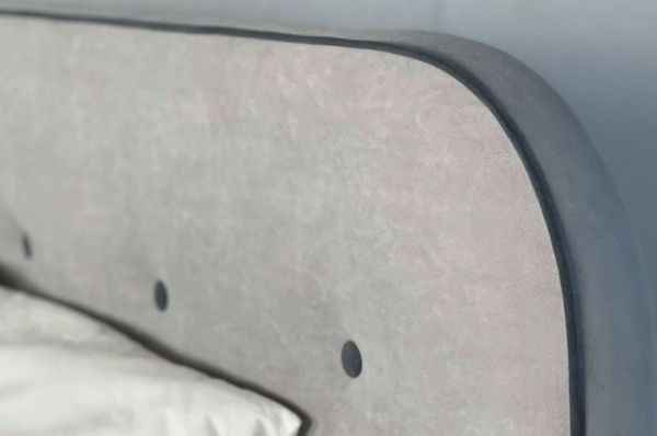 Кровать с основанием Лео 90х200 см галька/графит/велюр