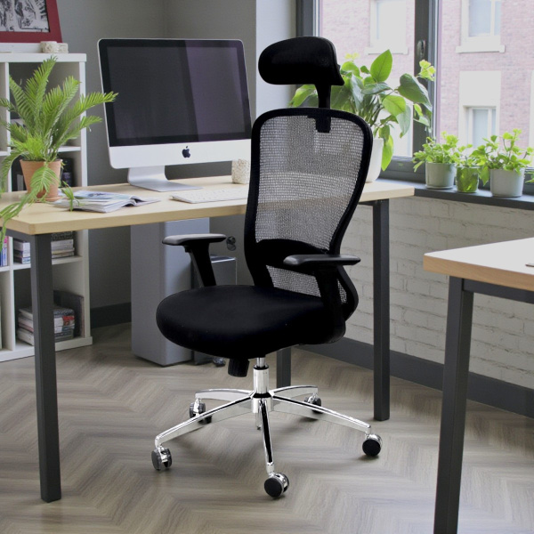 Кресло офисное 8392HJ-BK/тканьYKX-2038-06HY, YKX-2040-15-HY/хром,многоф.мех,газлифт