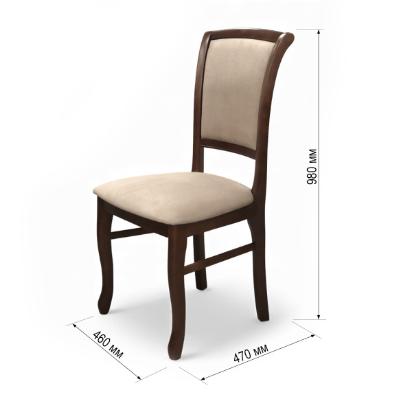 Стул Кабриоль-М орех артемида, ткань Велла 06(Мокачино)