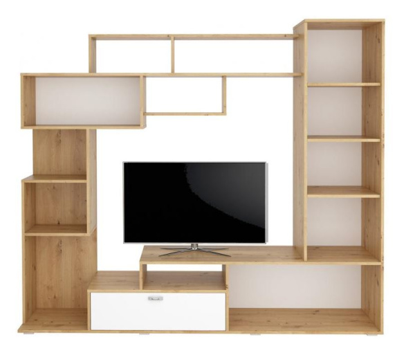 Стенка для гостиной Диско Дуб Дикий/Белый