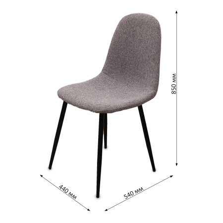 Стул JZC-114 металл черный, ткань  LUMOS 08 Серый/Bazhou