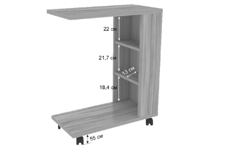 Столик прикроватный Мальта дуб крафт золотой