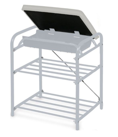 Банкетка 1 для обуви (арт. Б1-1/МС) КАРКАС мат. серый, сиденье винислкожа светло-серый