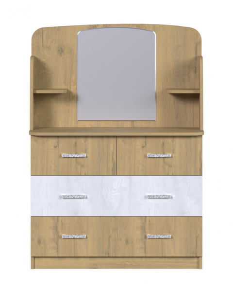 Сицилия Комод с зеркалом Выбеленное дерево/Артвуд Темный