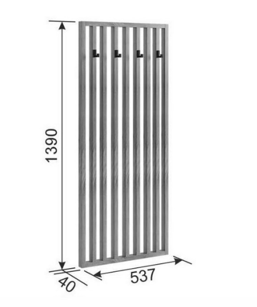 Бери Вешалка/Дуб крафт 