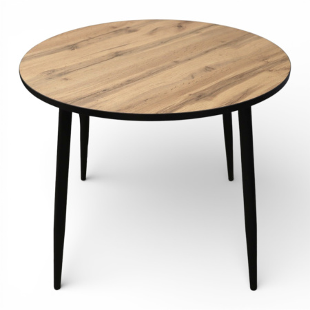 Стол Поло D900, металл черный+пластик Дуб Вотан