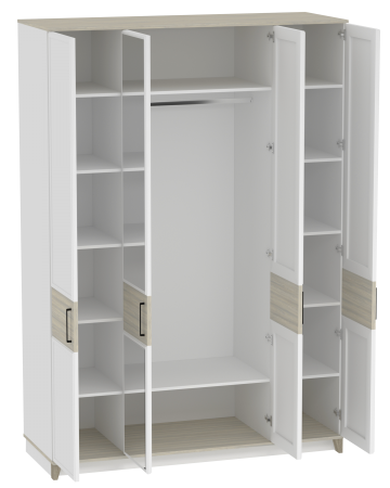 AURELIO 555 Шкаф для одежды и белья Белый/Блеквуд Сатиновый