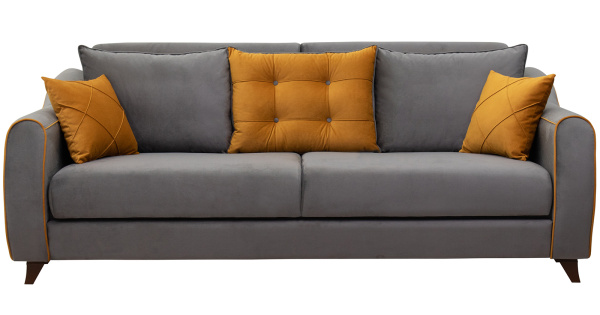 Диван "Френсис" ТД 259 Кварц серый/Амиго еллоу